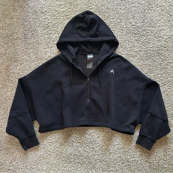Women’s Oner Active Black Cropped Hoodie - Picture 2 of 10